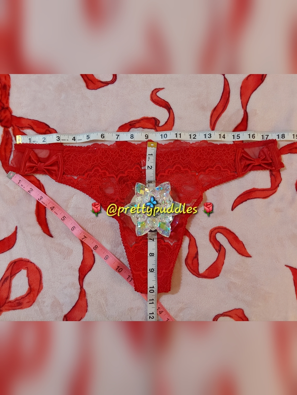 β€οΈ XXL VS Dream Angels Satin Bow & Lace Thong Panty β€οΈ - Picture 6 of 14